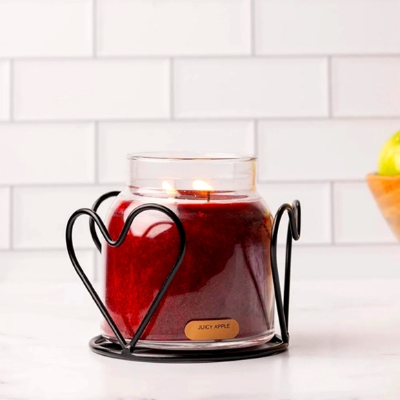 Metal Candle Jar Holder - Black Heart Candle Jar Holder - Picture 3 of 6